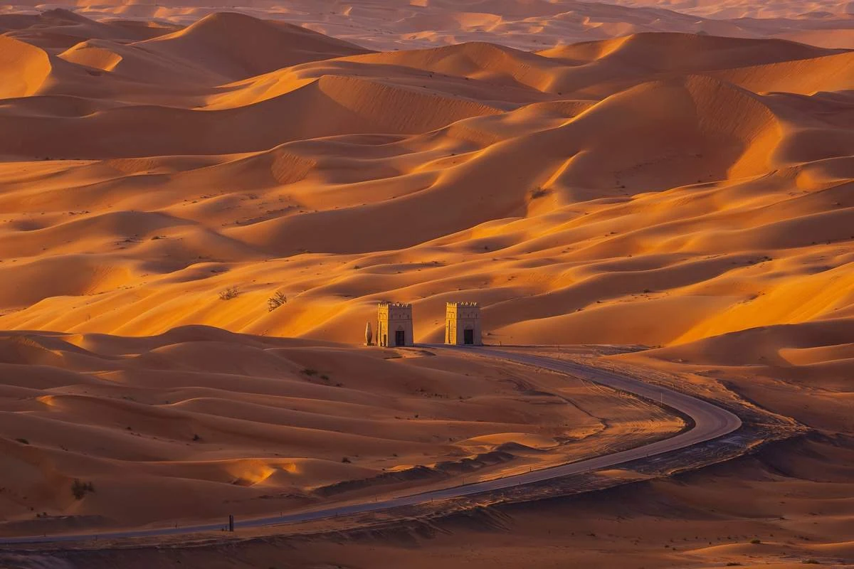 Wind-carved dune crest in the Empty Quarter